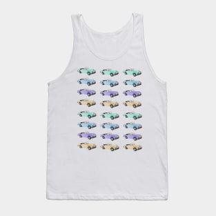 Colorful watercolor classic vintage car pattern Tank Top